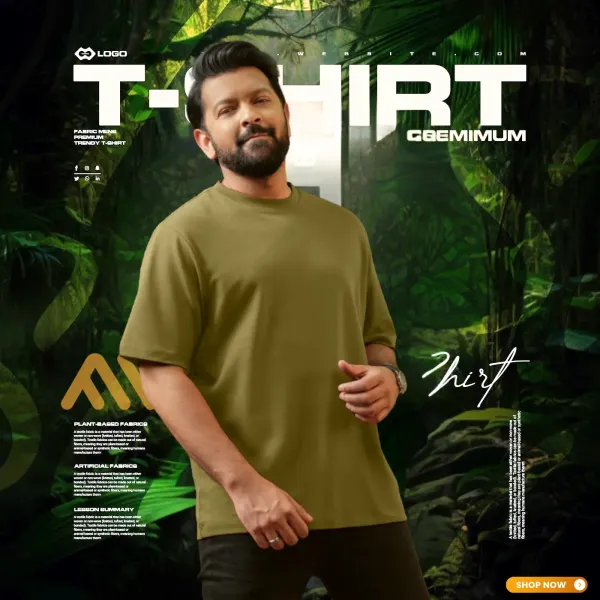 ৩ পিসে বিশেষ ছাড়! – Drop Shoulder T-Shirt (Olive & White & Sky)